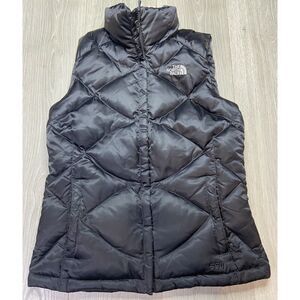 The North Face Vest Women Small Black Puffer Goose Down 550 Outdoor Hiking Ski